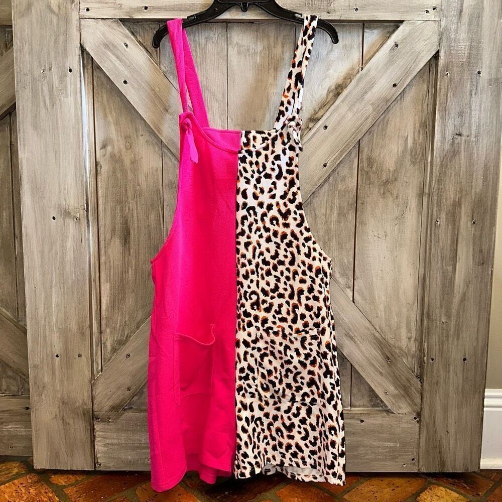 SHEIN Leopard Pink Romper Jumpsuit